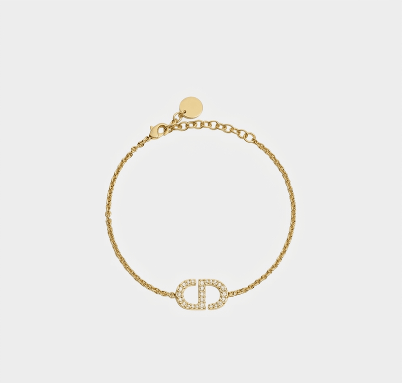 CD Bracelet 18k Gold & Silver Crystals