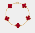 Clover Bracelet Carnelian 18k Gold