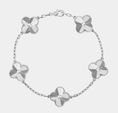 Clover Bracelet Full Silver Charms