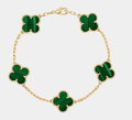 Clover Bracelet Malachite 18k Gold