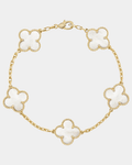 Clover Bracelet Mother of Pearl 18k Gold Charm Bracelet