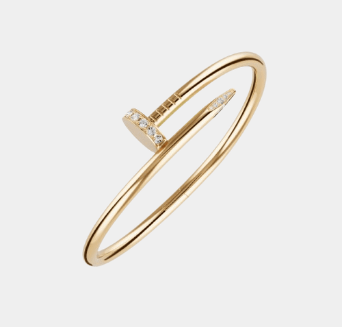 Nail Bracelet Bangle With Zircon 18k Gold