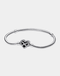 Pan Heart Infinity Charm Bracelet In Silver