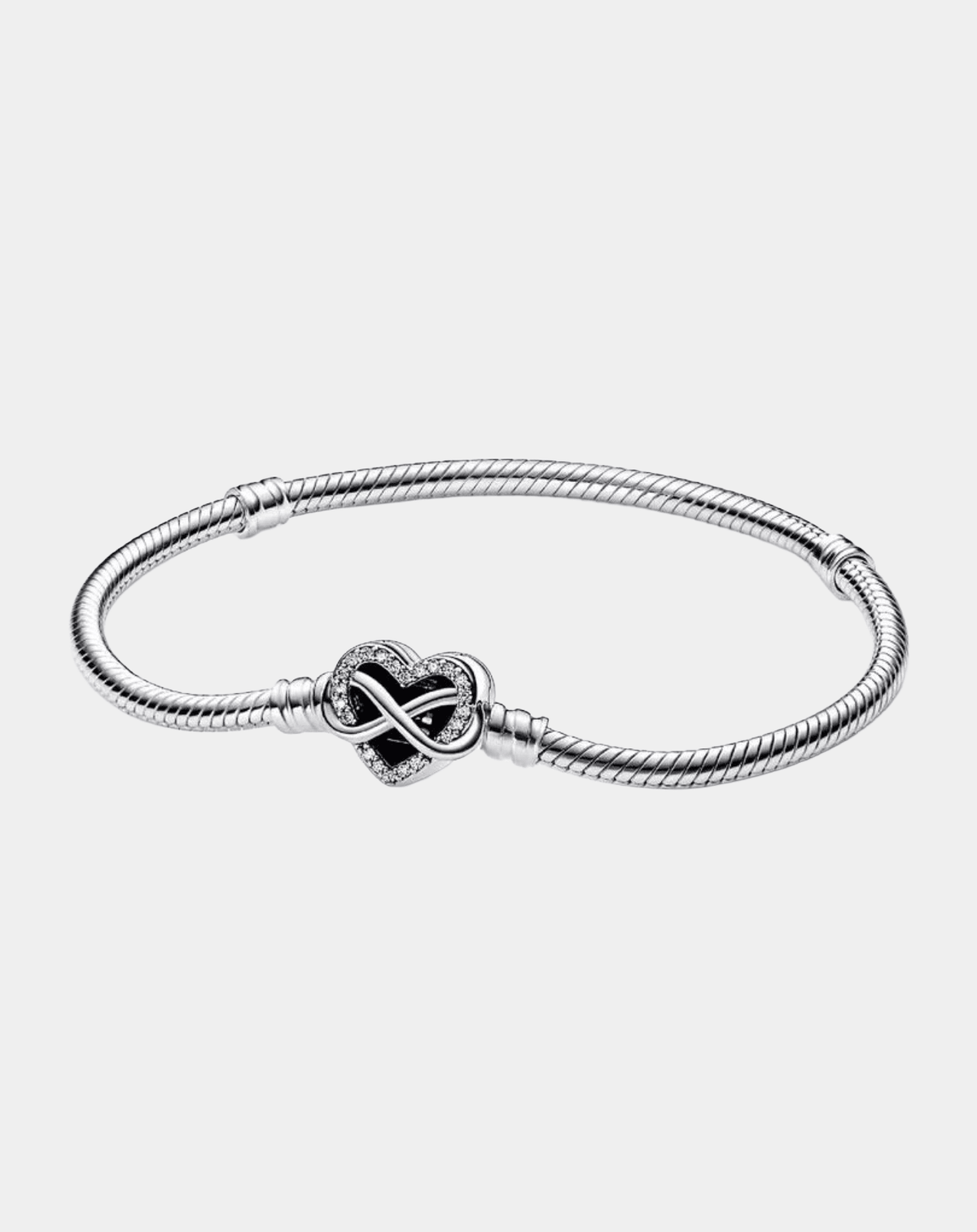 Pan Heart Infinity Charm Bracelet In Silver